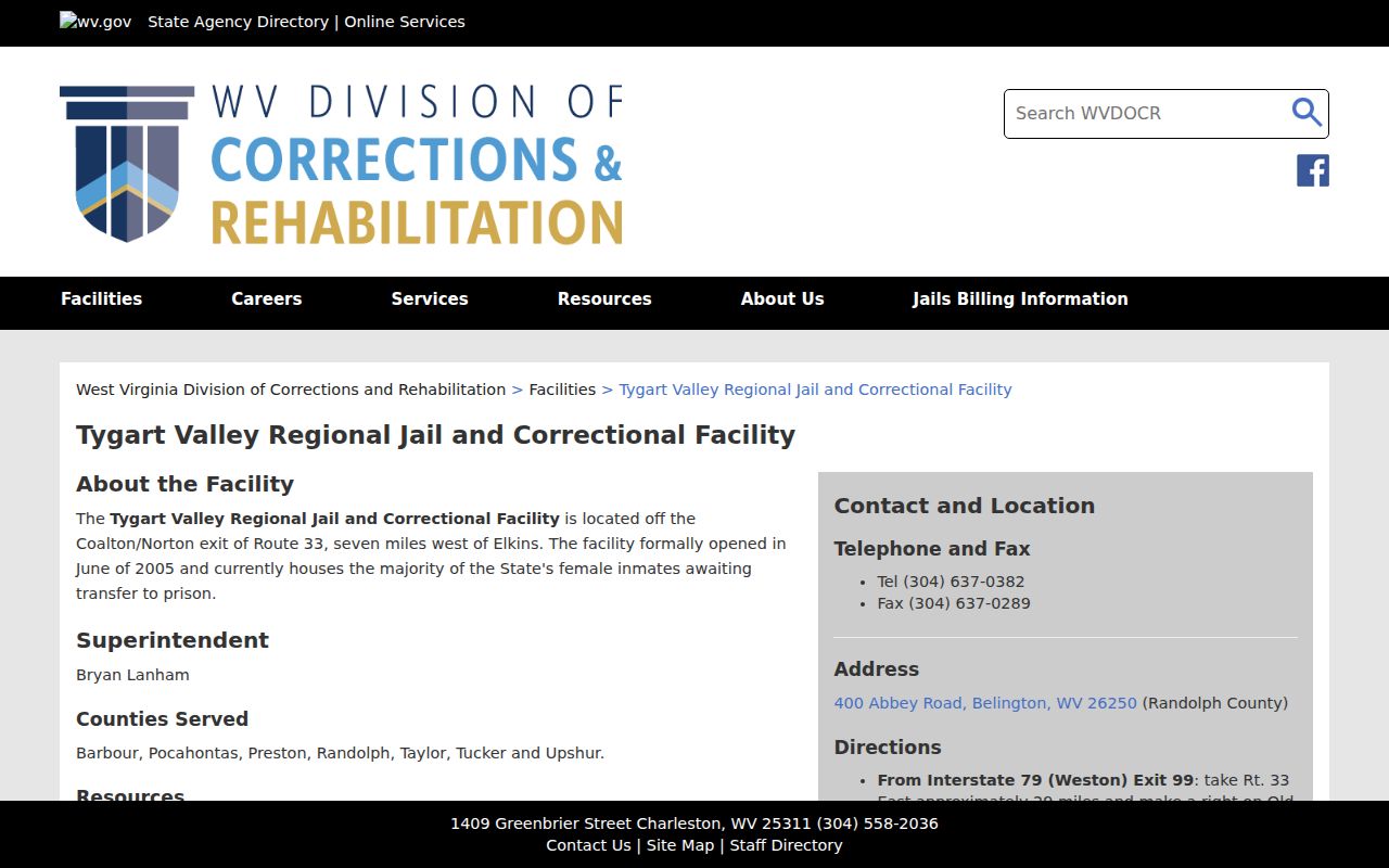 Tygart Valley facility for Preston County arrest bookings