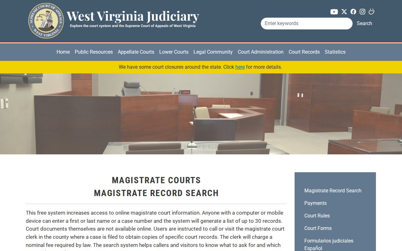 Preston County case record Magistrate Search guidance