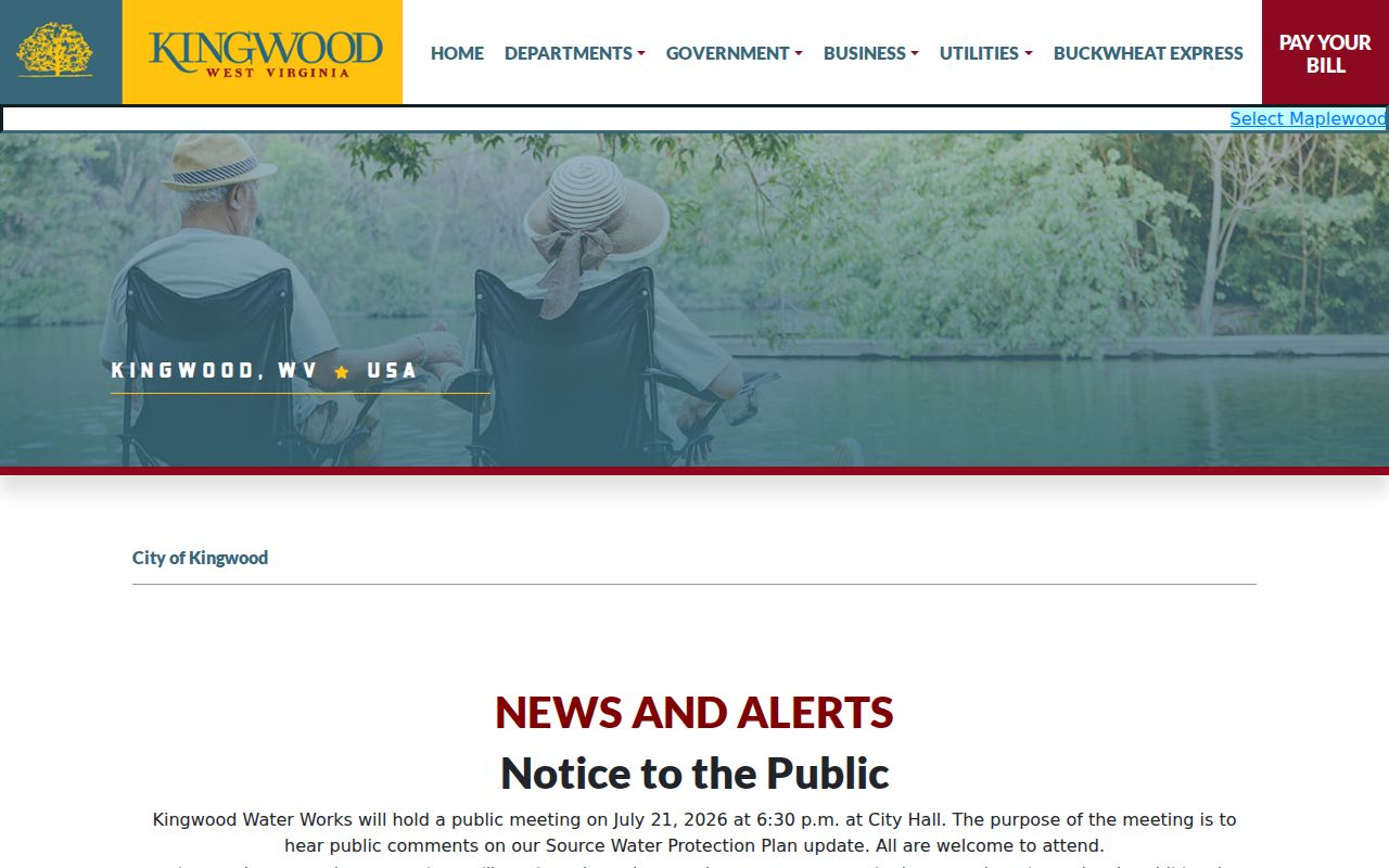 Kingwood city website for criminal records and municipal contacts in Preston County