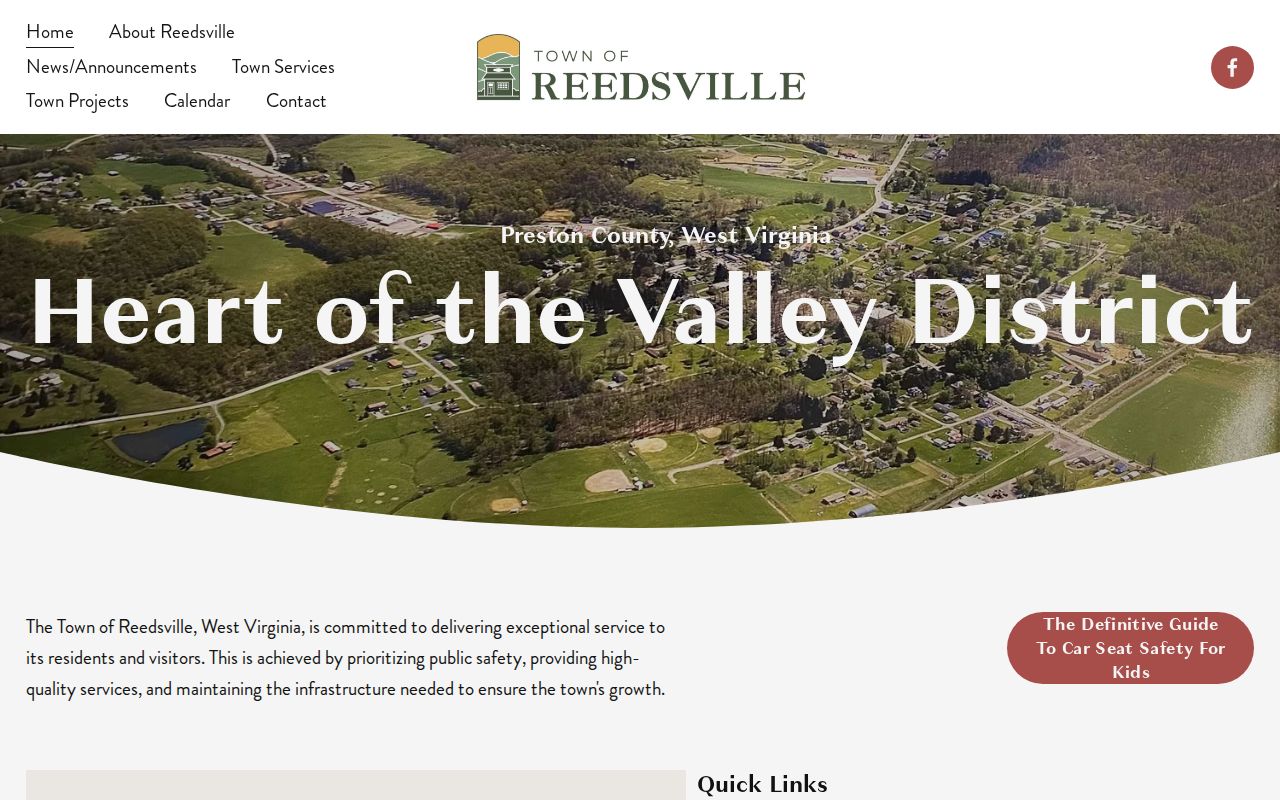 Reedsville Town Hall contact for Reedsville criminal records in Preston County