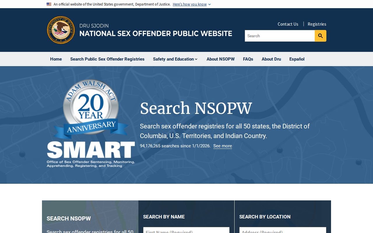 Dru Sjodin national public sex offender search used for cross-state checks