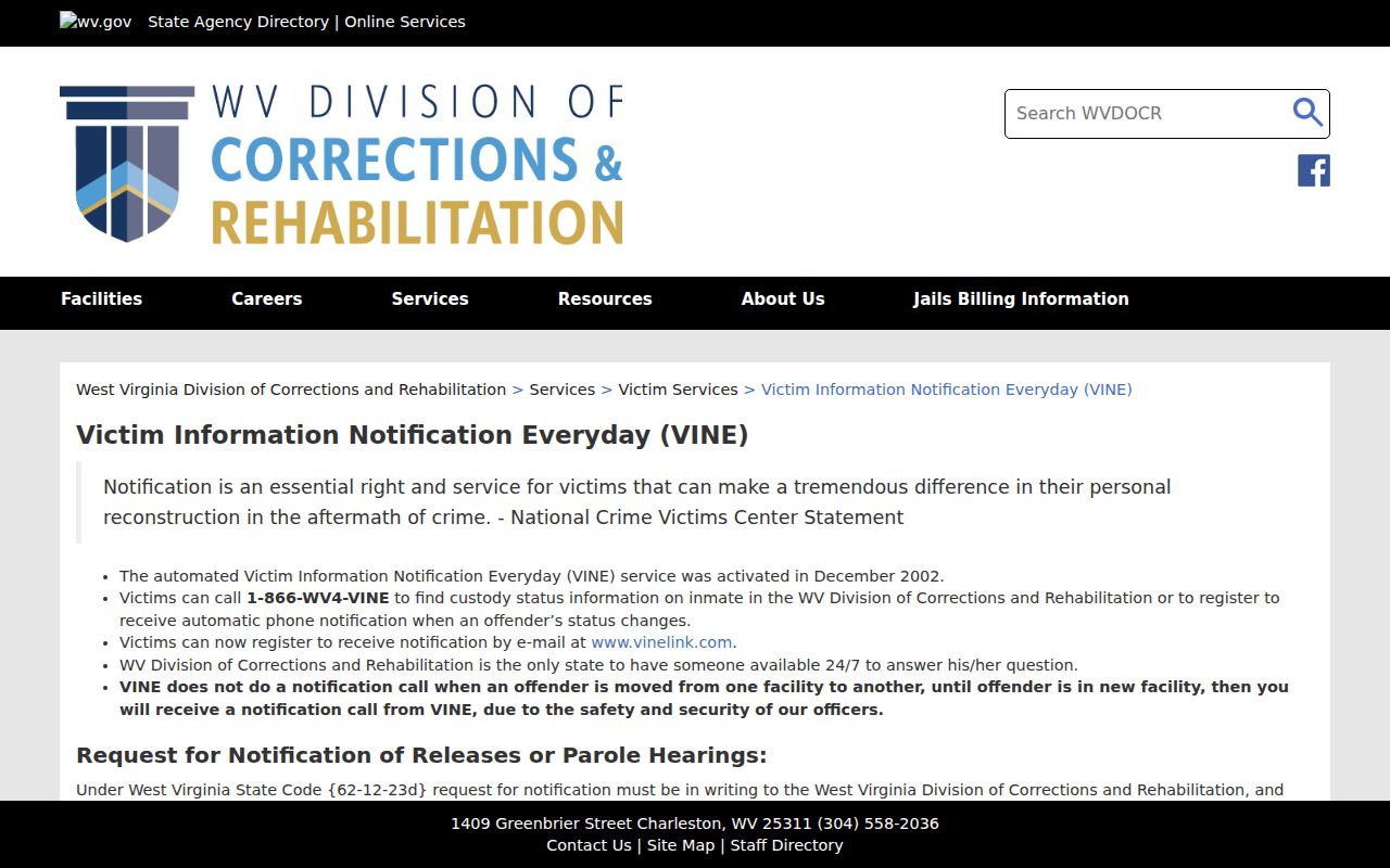 West Virginia VINE alerts for Terra Alta arrest records in Preston County